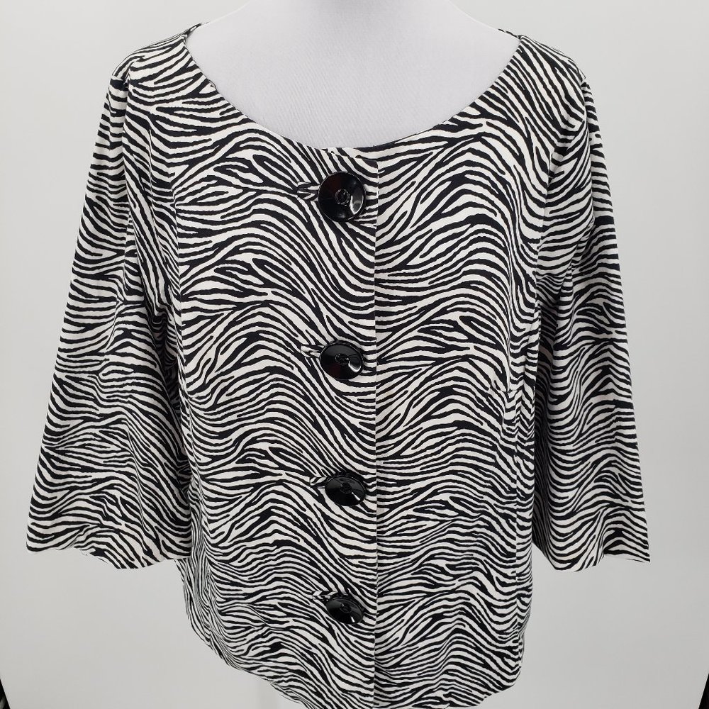 Ecologie Zebra Print Jacket/Blaser SZ 1X
